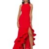 Betsy & Adam Long Halter Crepe Tiered Ruffle Gown -Clothing Sale Store 71L1coqSSWL. AC SR736920